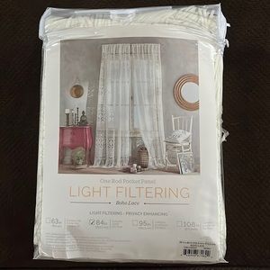 Brand New in Package Ivory Boho Lace Curtain Panel 84 Inches